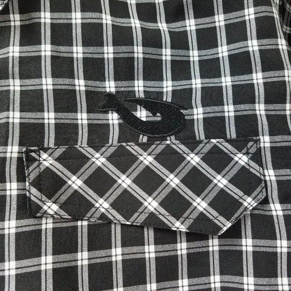 Mojo Sports Wear Mens Shirt Medium Black Plaid Long Sleeve Fishing Button Down - Picture 8 of 10